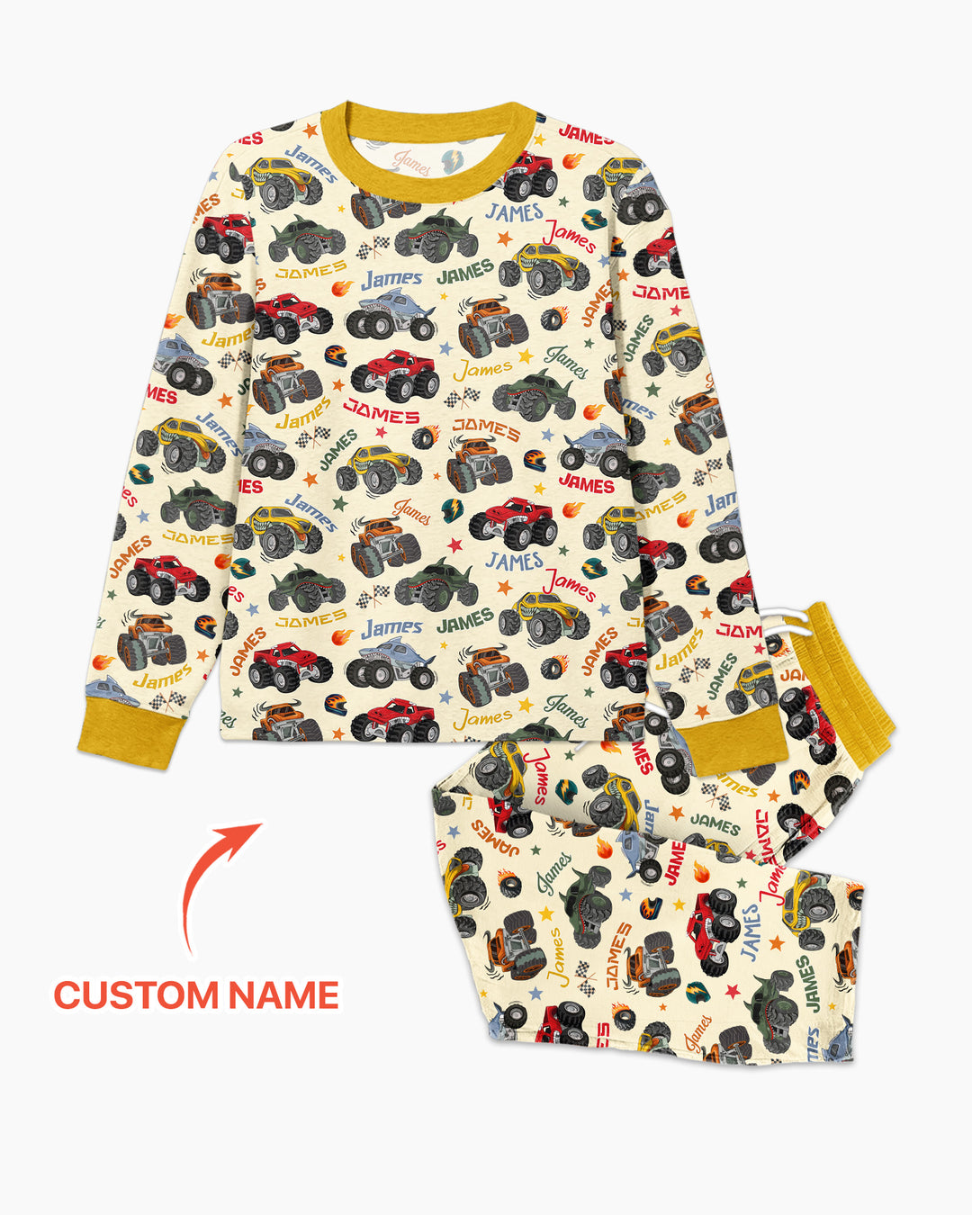 Personalized Monster Truck Bamboo Men's Pajama Set