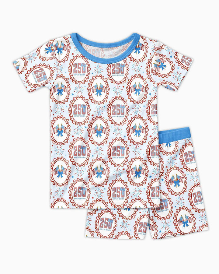 Schlafanzug-Set zweiteilig, kurze Ärmel, kurze Hose, Bambus