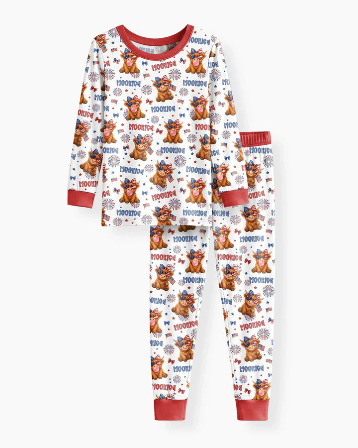 Conjunto de pijama de dos piezas de bambú de manga larga