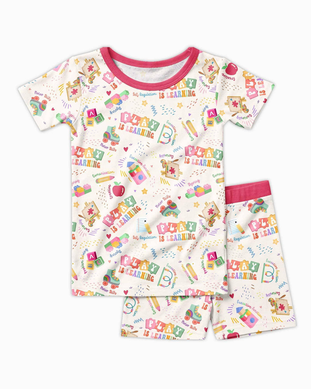 Conjunto de Pijama de Dos Piezas de Bambú con Mangas Cortas y Pantalones Cortos