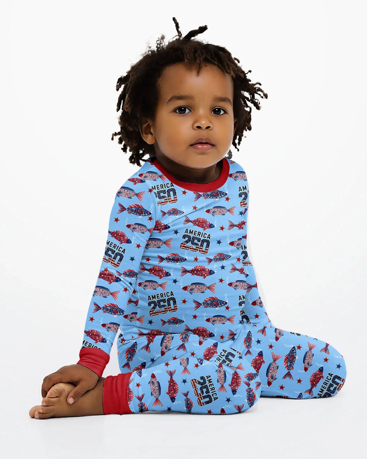 Conjunto de pijama de dos piezas de bambú de manga larga