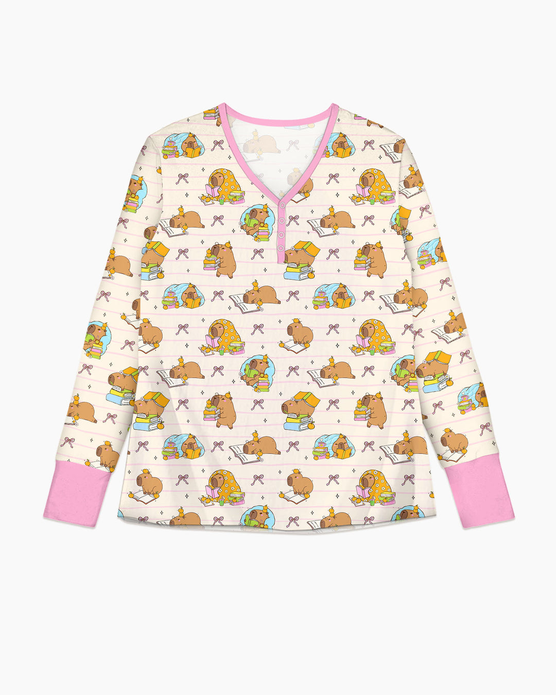 Sweet Study Capy Bamboo Women Pajama Set