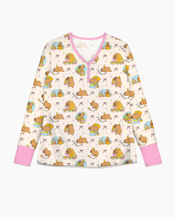 Sweet Study Capy Bamboo Women Pajama Set