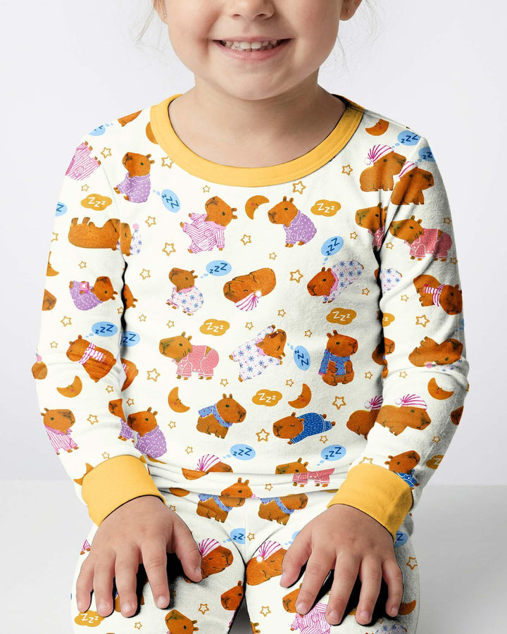 Capyjama Family Matching Bamboo Two Piece Long Sleeve Pajama Set