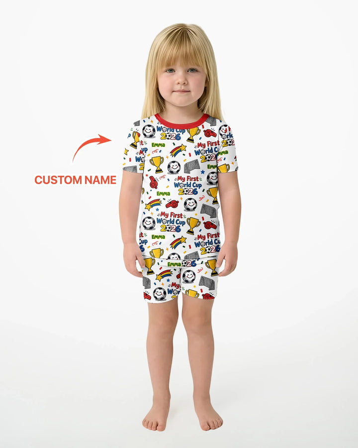 Pijama de bambú de dos piezas de manga corta con pantalón corto, plantilla personalizada