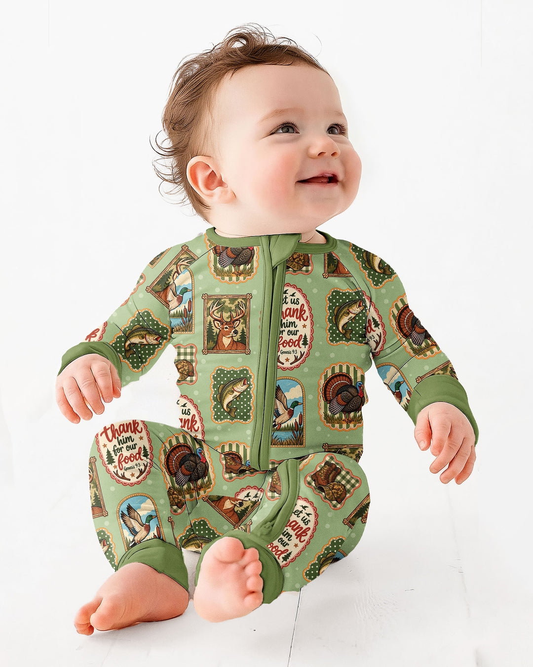Hunting Let Us Thank Him For Our Food Bamboo Convertible Zippy