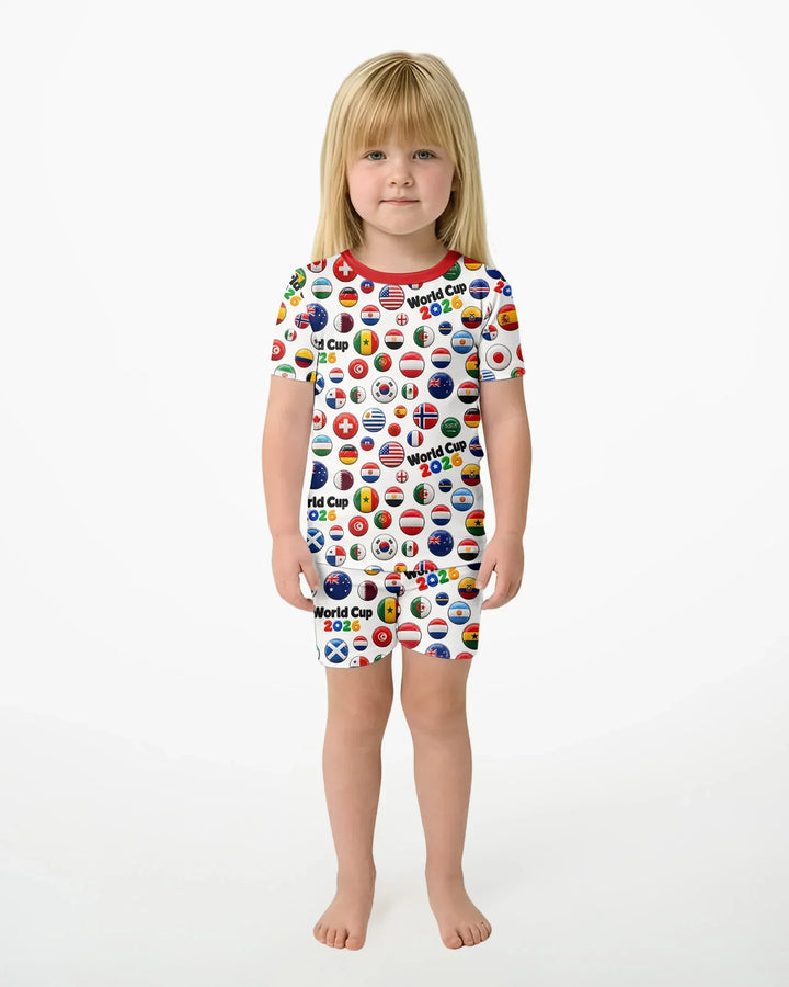 Conjunto de Pijama de Dos Piezas de Bambú con Mangas Cortas y Pantalones Cortos