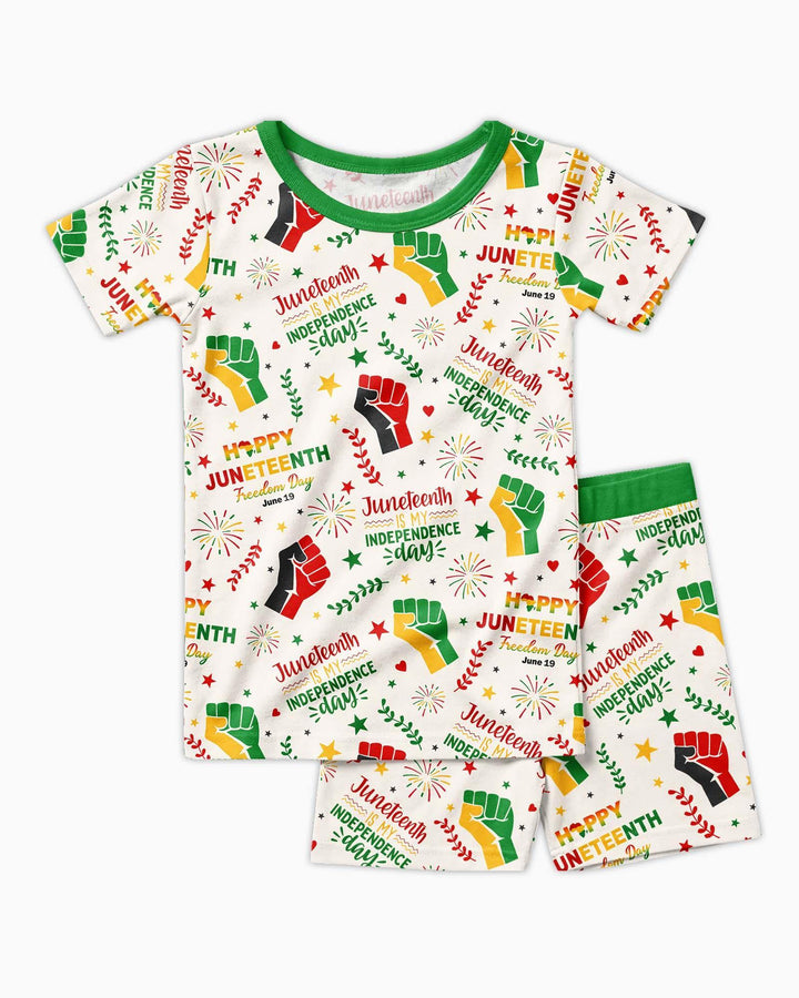 Conjunto de Pijama de Dos Piezas de Bambú con Mangas Cortas y Pantalones Cortos