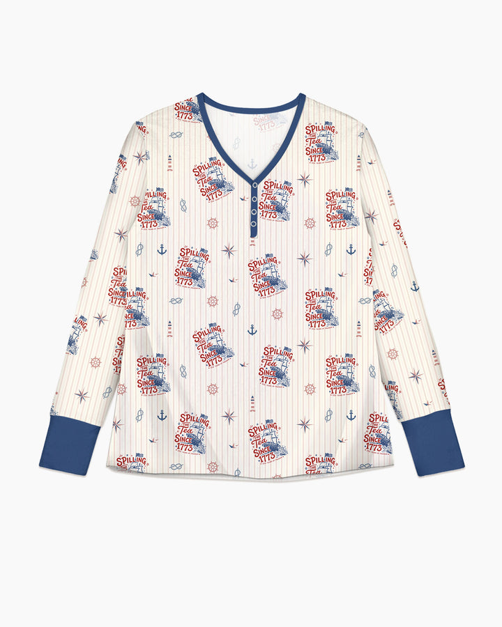Spilling The Tea Since 1773 Family Matching Bamboo Women Pajama Set