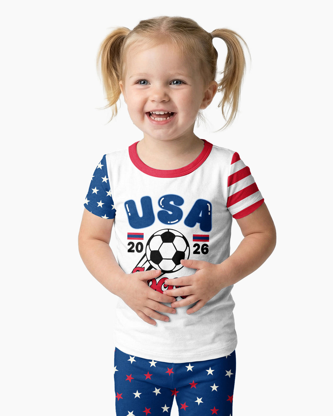 USA Soccer Cup Bamboo Two Piece Short Sleeve Pajama Set