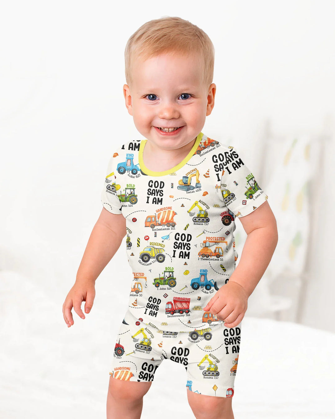 Zweiteiliges Pyjama-Set mit kurzen Ärmeln und Shorts im Sommer-Design
