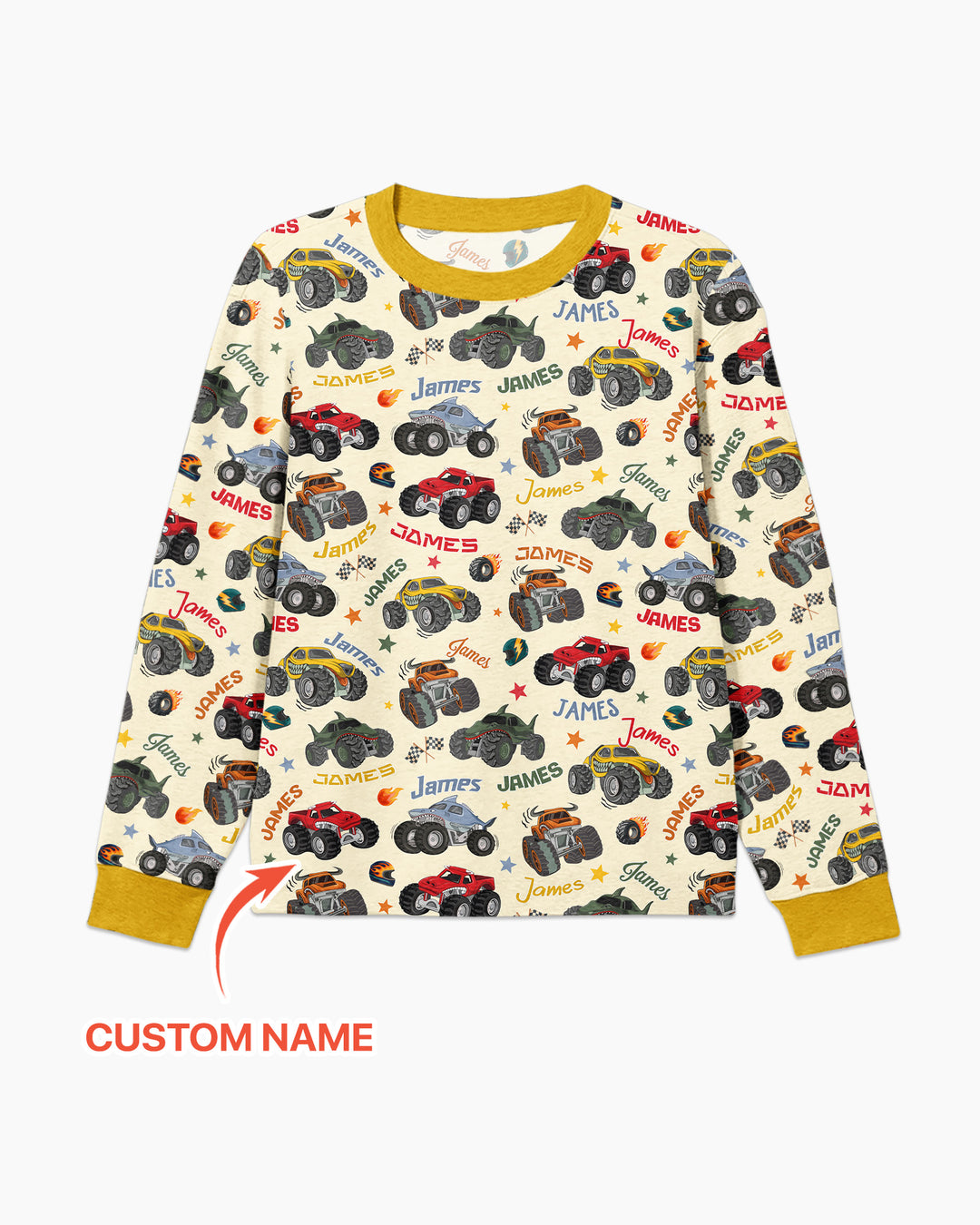 Personalized Monster Truck Bamboo Men's Pajama Set