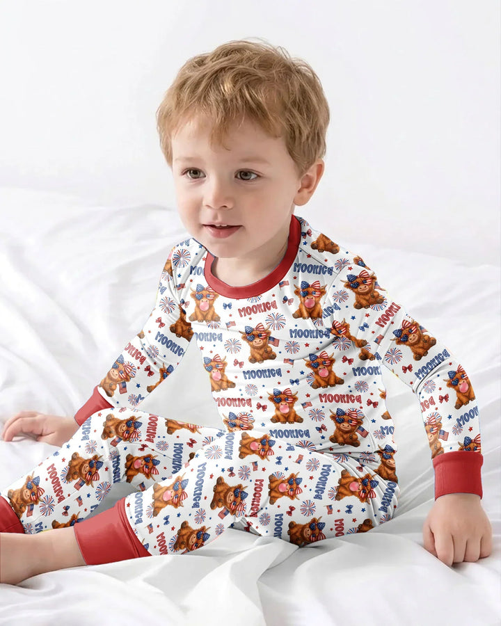 Conjunto de pijama de dos piezas de bambú de manga larga