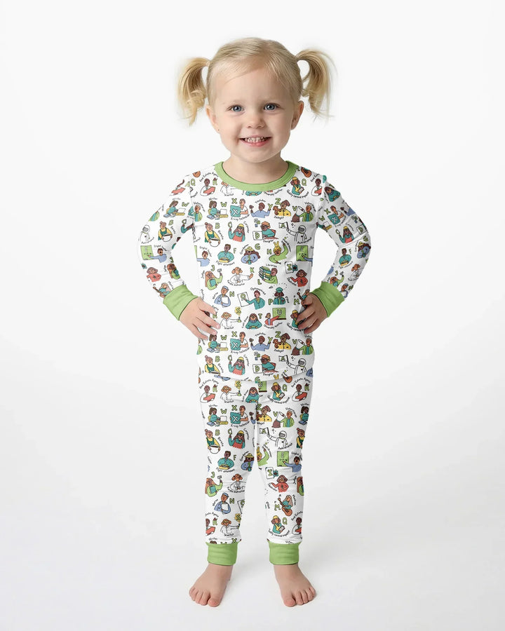Conjunto de pijama de dos piezas de bambú de manga larga