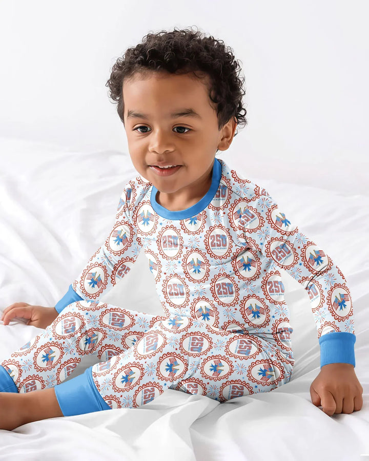 Zweiteiliges Langarm-Pyjama-Set mit Sommerfrüchten