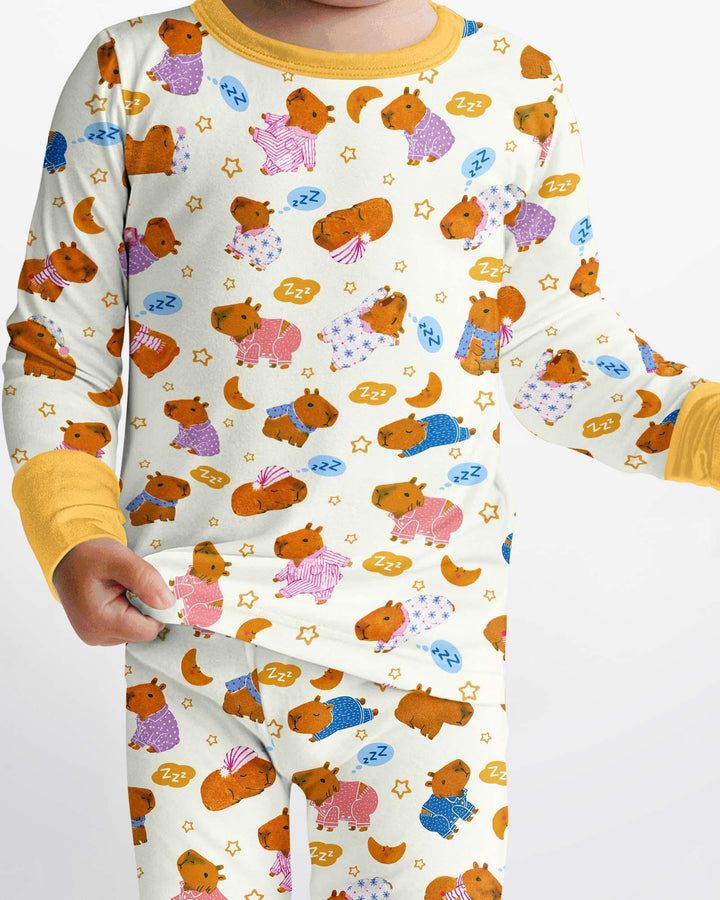 Capyjama Family Matching Bamboo Two Piece Long Sleeve Pajama Set