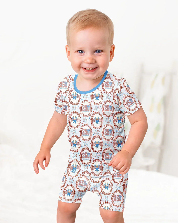 Schlafanzug-Set zweiteilig, kurze Ärmel, kurze Hose, Bambus