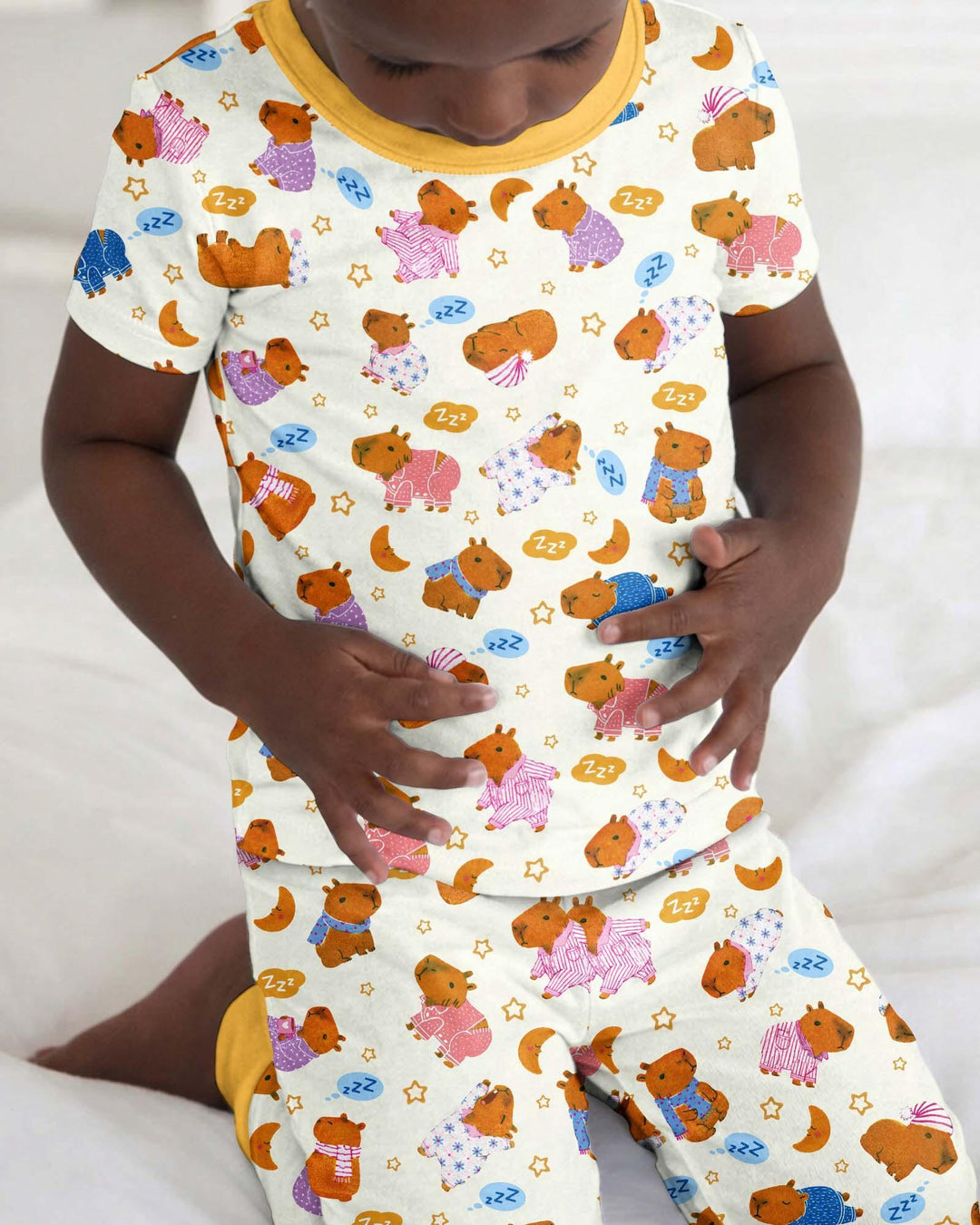 Capyjama Family Matching Bamboo Two Piece Short Sleeve Pajama Set