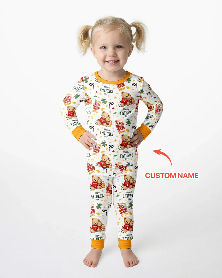 You're #1 Dad Daddy & Me Matching Bamboo Two Piece Long Sleeve Pajama Set