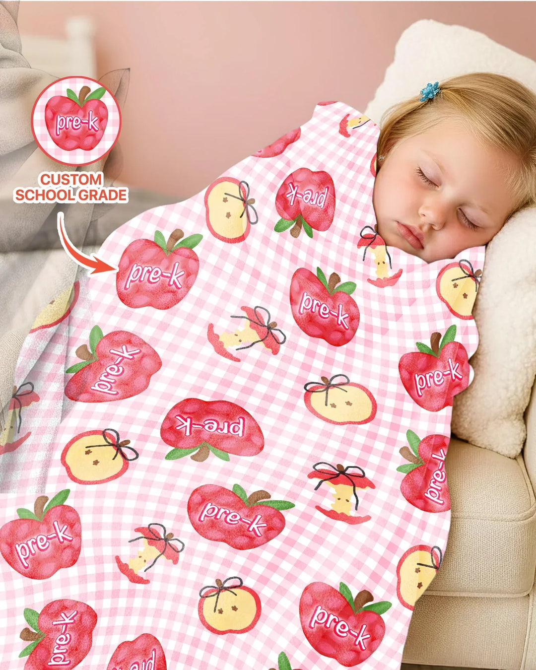 Custom School Grade Apple Days Bamboo Blanket