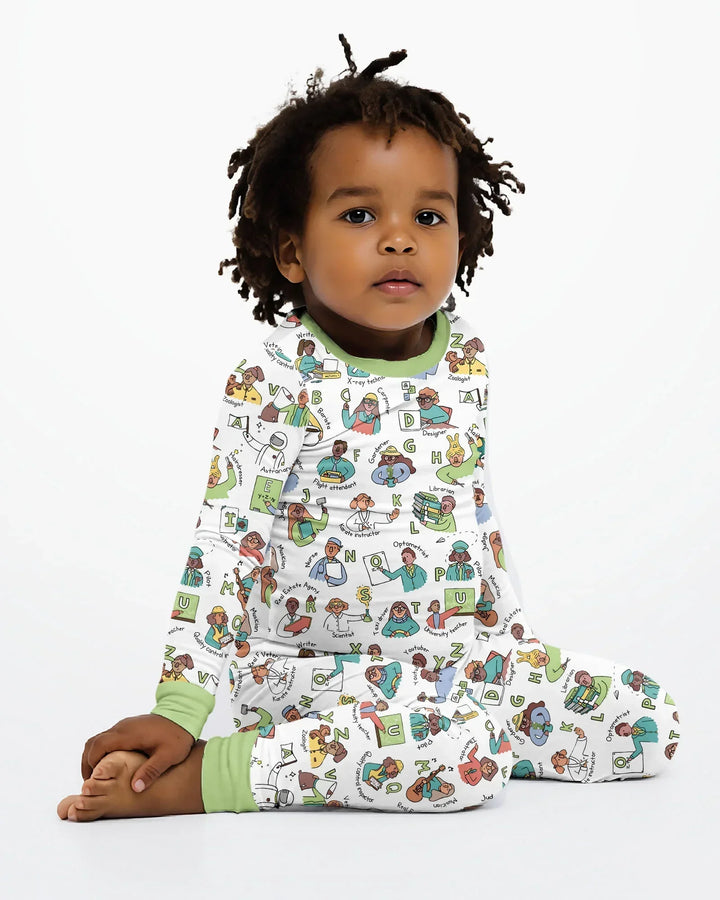 Conjunto de pijama de dos piezas de bambú de manga larga