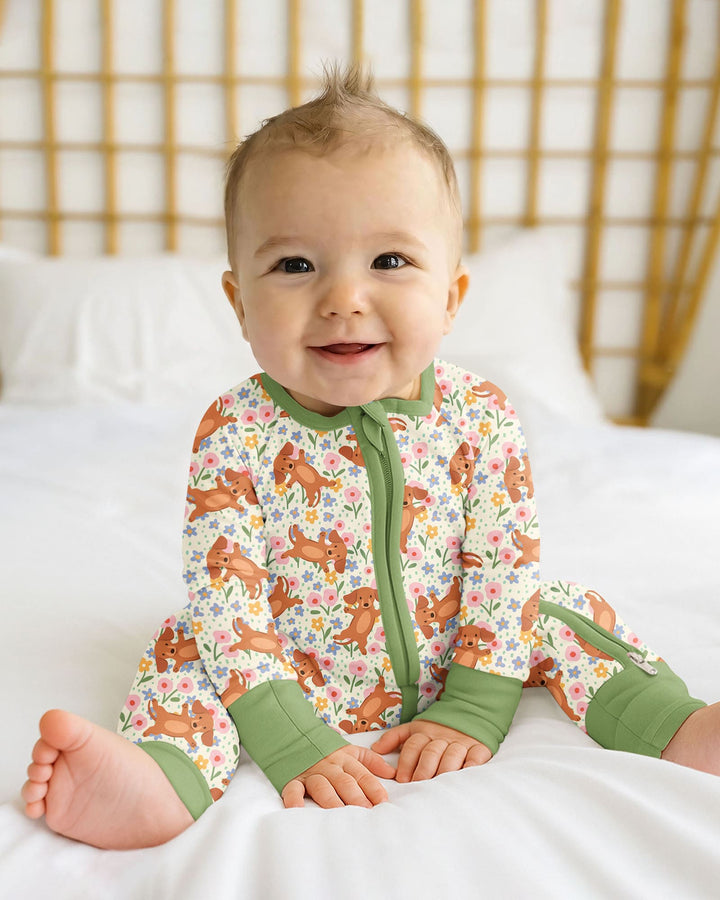 Dachshund Blooms Family Matching Bamboo Convertible Zippy