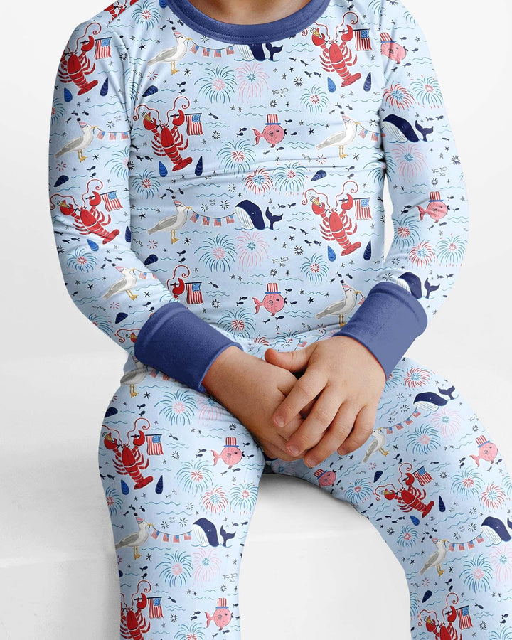 Zweiteiliges Langarm-Pyjama-Set mit Sommerfrüchten