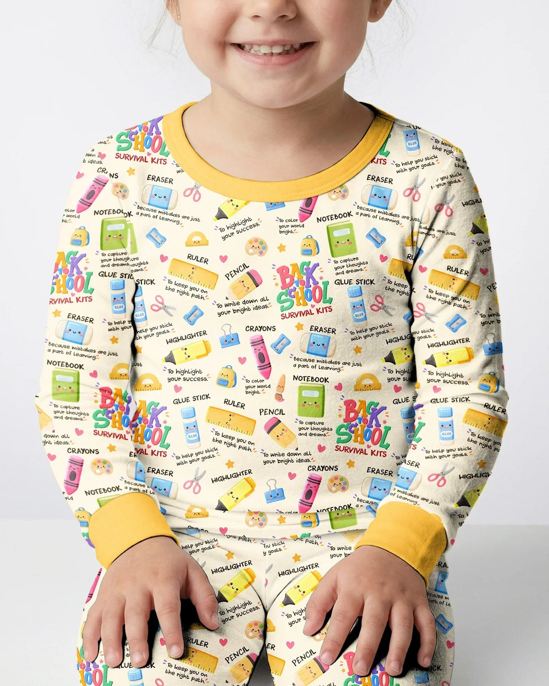 Back To School Survival Kit Bamboo Two Piece Long Sleeve Pajama Set