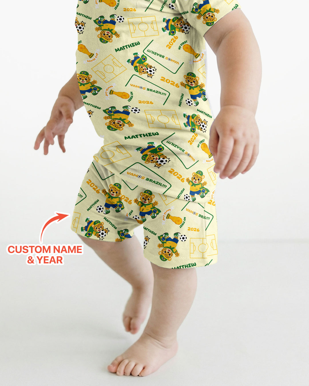 Pijama de bambú de dos piezas de manga corta con pantalón corto, plantilla personalizada