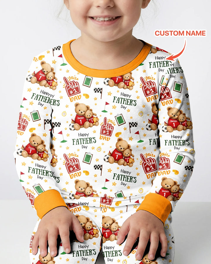 You're #1 Dad Daddy & Me Matching Bamboo Two Piece Long Sleeve Pajama Set
