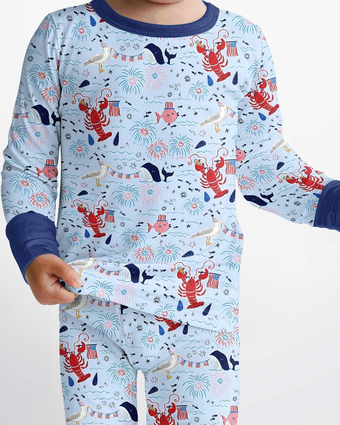 Zweiteiliges Langarm-Pyjama-Set mit Sommerfrüchten