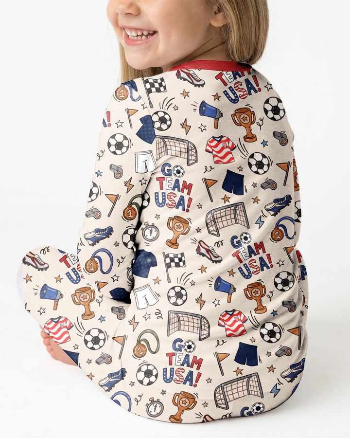 Soccer Go Team USA Bamboo Two Piece Long Sleeve Pajama Set