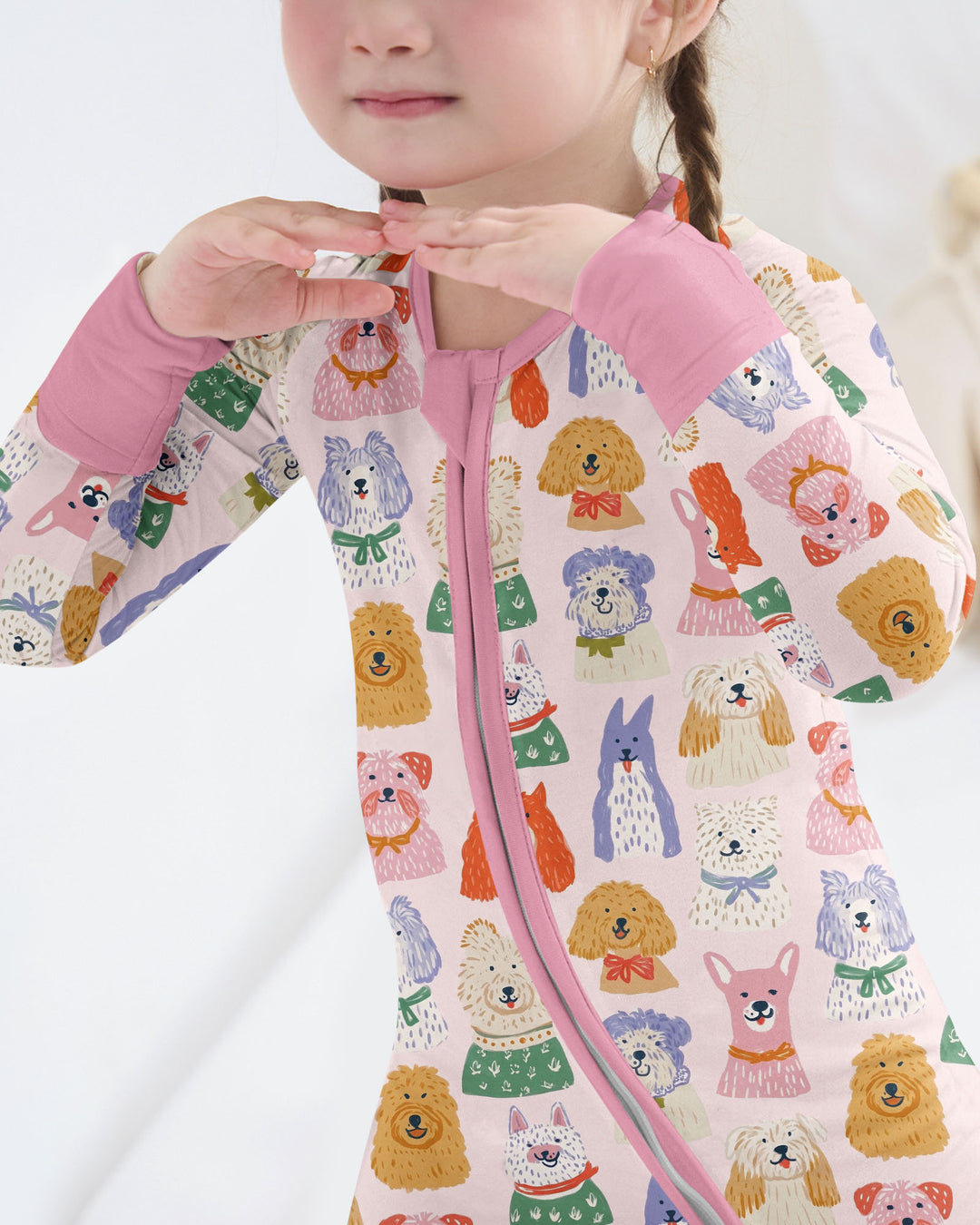 Whimsical Puppy Parade Family Matching Bamboo Convertible Zippy