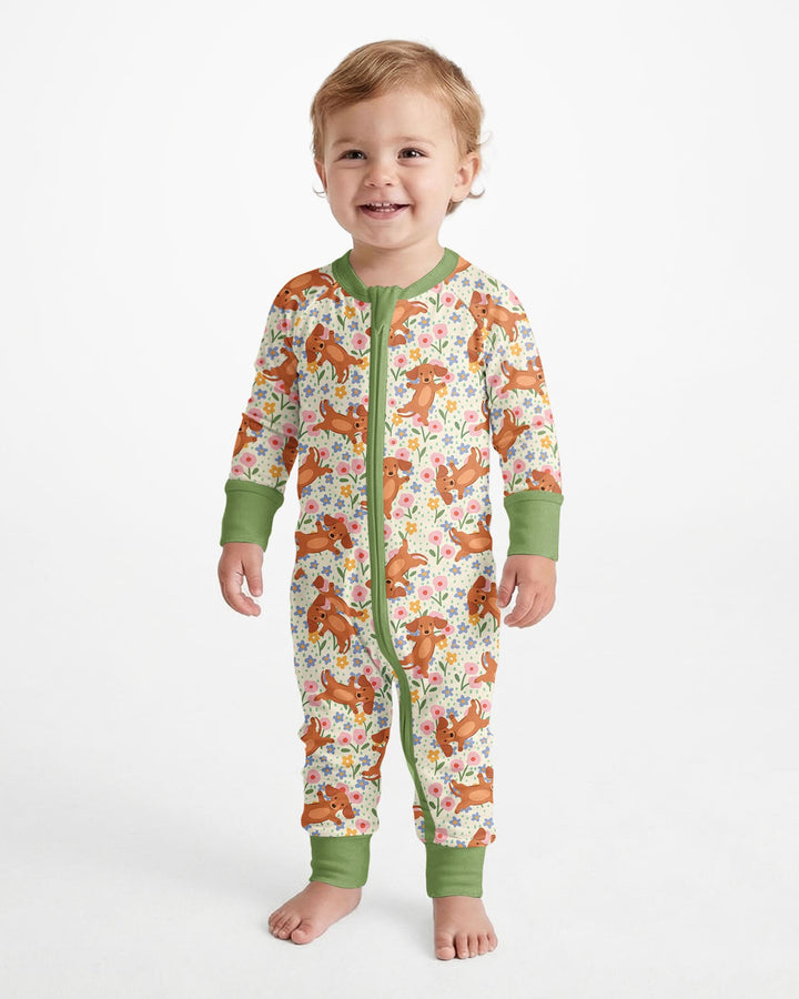 Dachshund Blooms Family Matching Bamboo Convertible Zippy