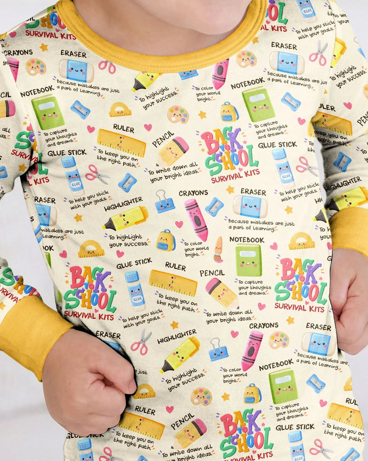 Back To School Survival Kit Bamboo Two Piece Long Sleeve Pajama Set