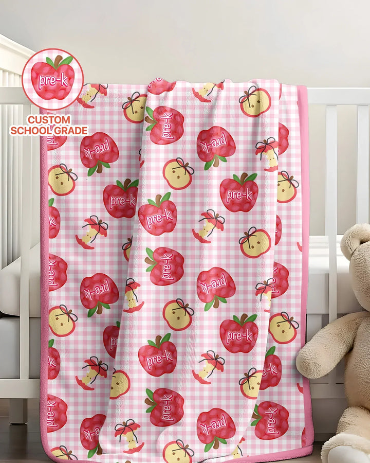 Custom School Grade Apple Days Bamboo Blanket