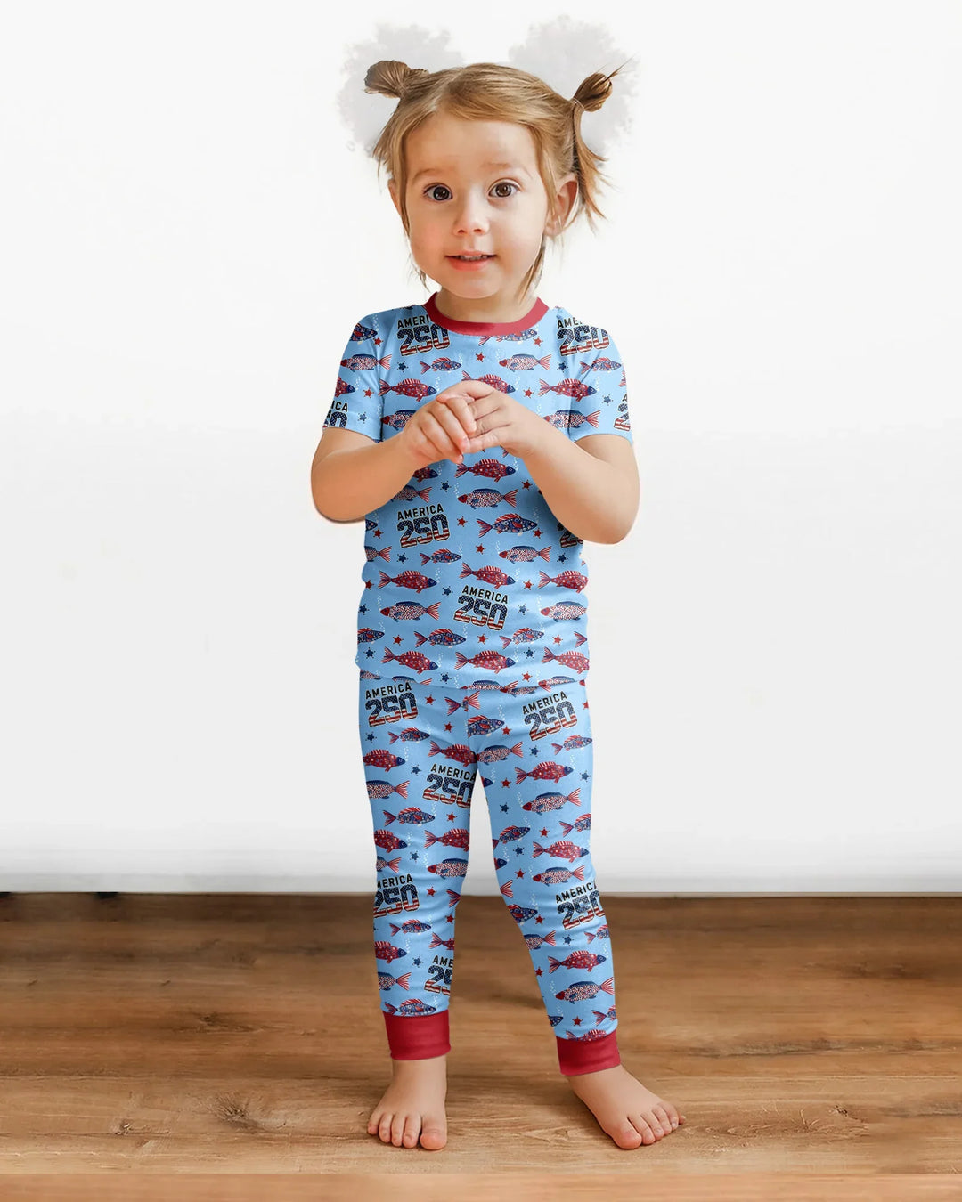 Conjunto de pijama de dos piezas de manga corta de bambú