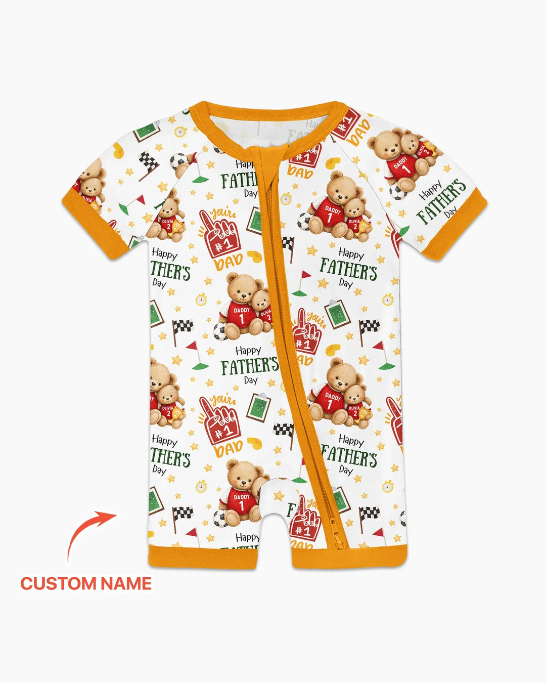 You're #1 Dad Daddy & Me Matching Bamboo Shorty Zippy