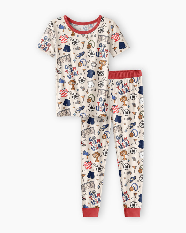 Soccer Go Team USA Bamboo Two Piece Short Sleeve Pajama Set
