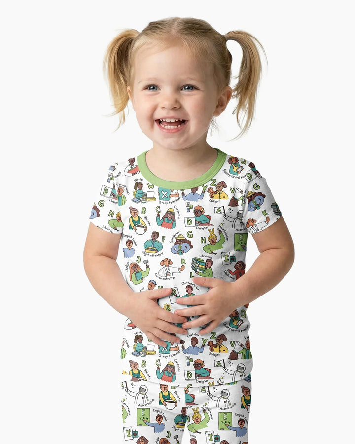 Conjunto de pijama de dos piezas de manga corta de bambú