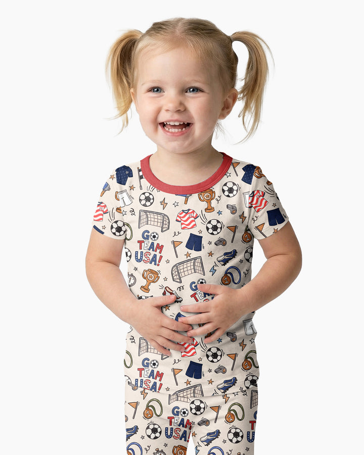 Soccer Go Team USA Bamboo Two Piece Short Sleeve Pajama Set