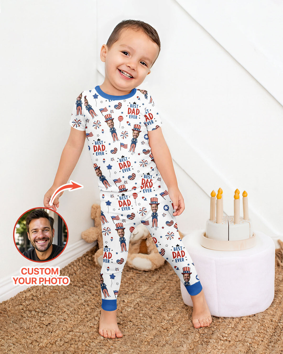 Zweiteiliges, kurzärmliges Pyjama-Set mit Marienkäfern