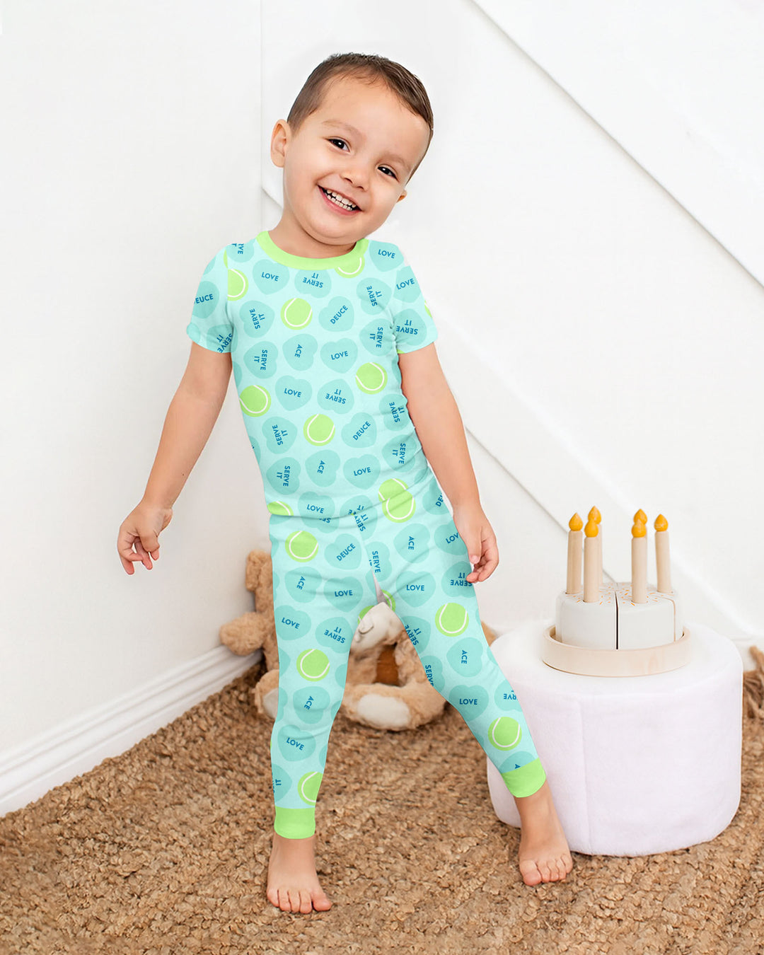 Conjunto de pijama de dos piezas de manga corta de bambú