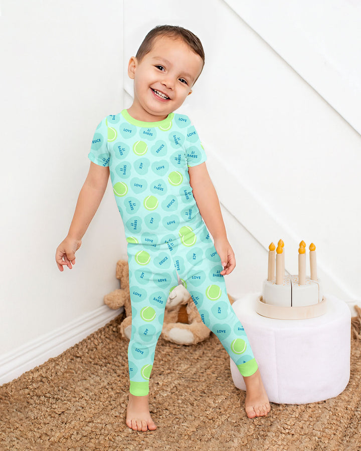 Conjunto de pijama de dos piezas de manga corta de bambú