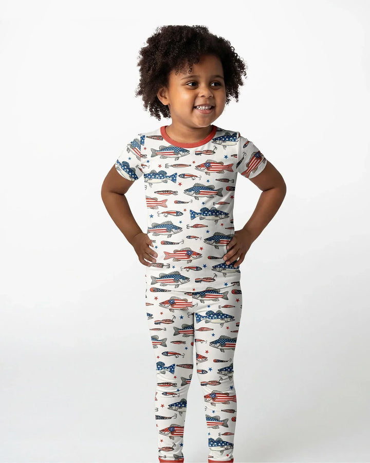 Conjunto de pijama de dos piezas de manga corta de bambú