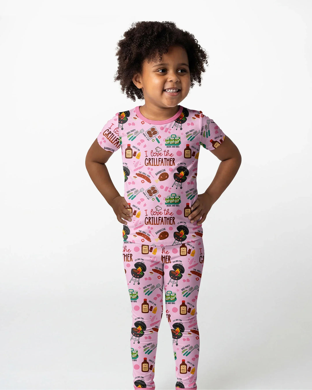 The Grill Father Family Matching Bamboo Two Piece Short Sleeve Pajama Set