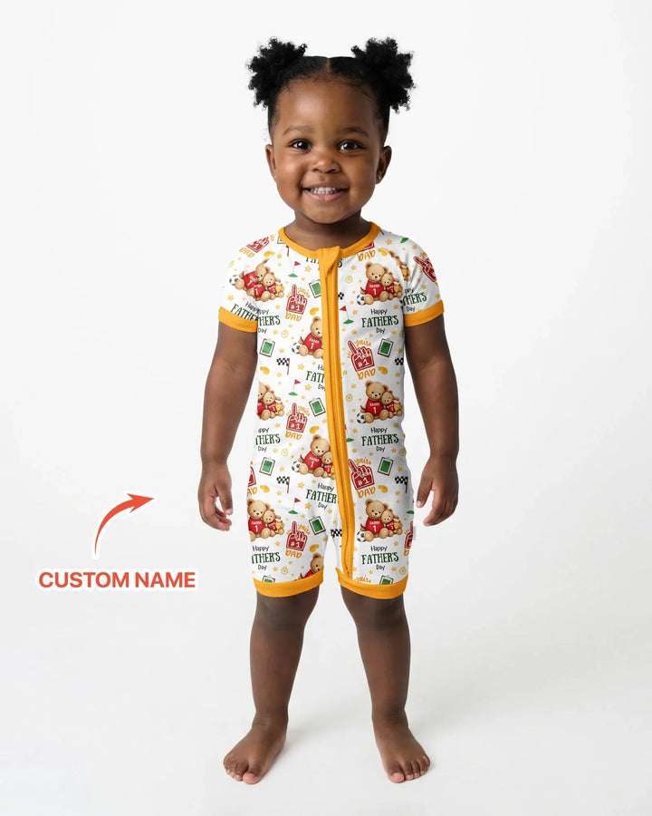 You're #1 Dad Daddy & Me Matching Bamboo Shorty Zippy