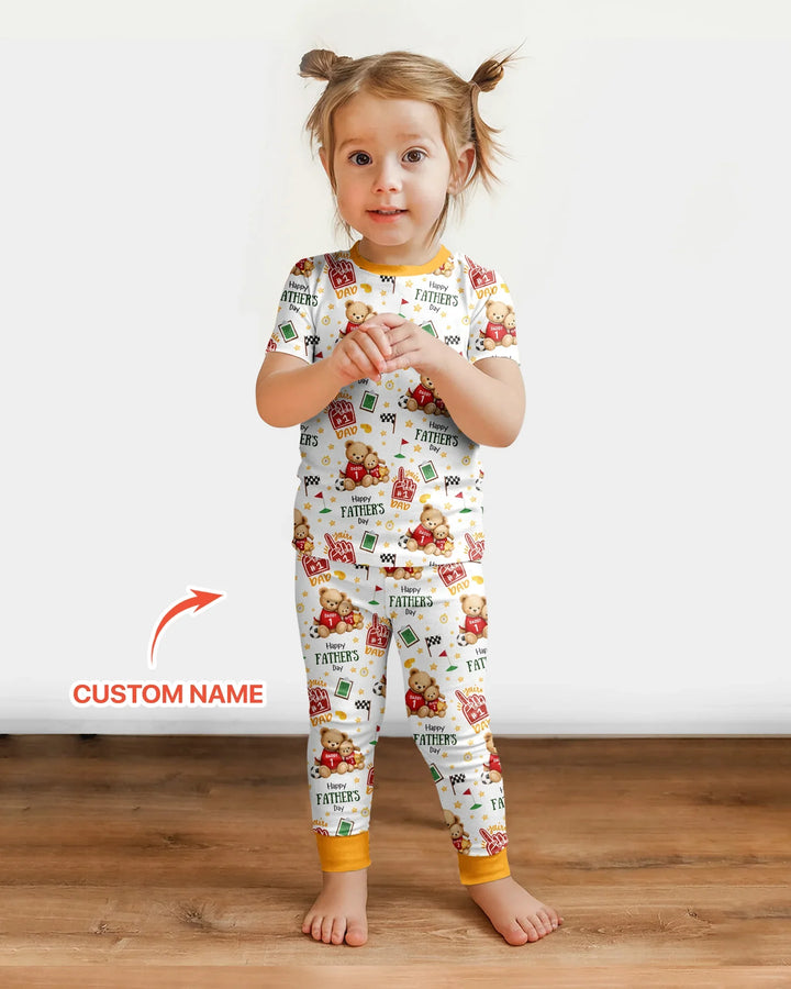 You're #1 Dad Daddy & Me Matching Bamboo Two Piece Short Sleeve Pajama Set