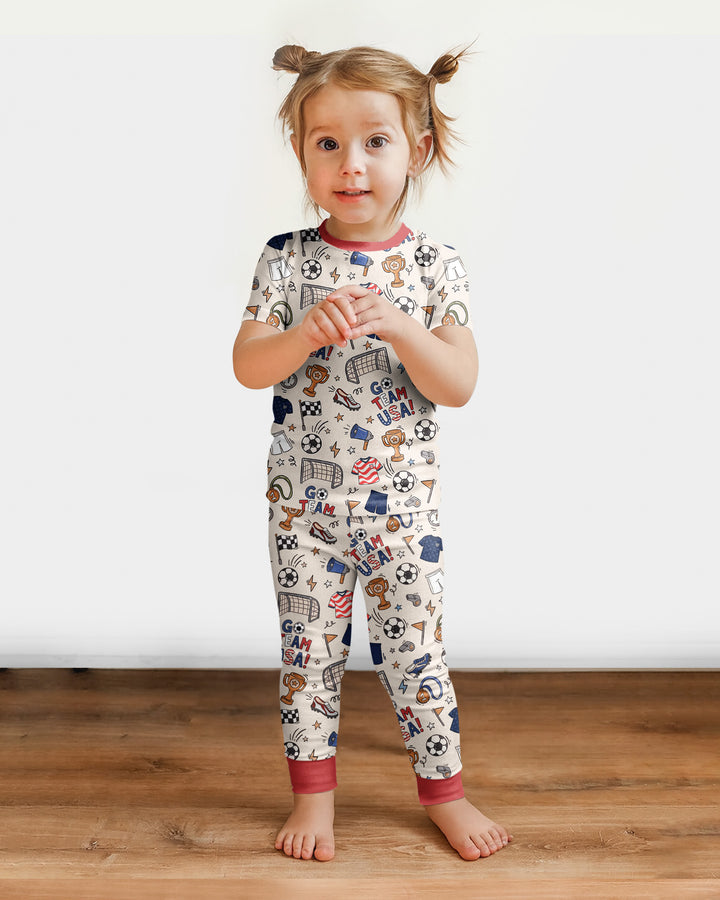 Soccer Go Team USA Bamboo Two Piece Short Sleeve Pajama Set