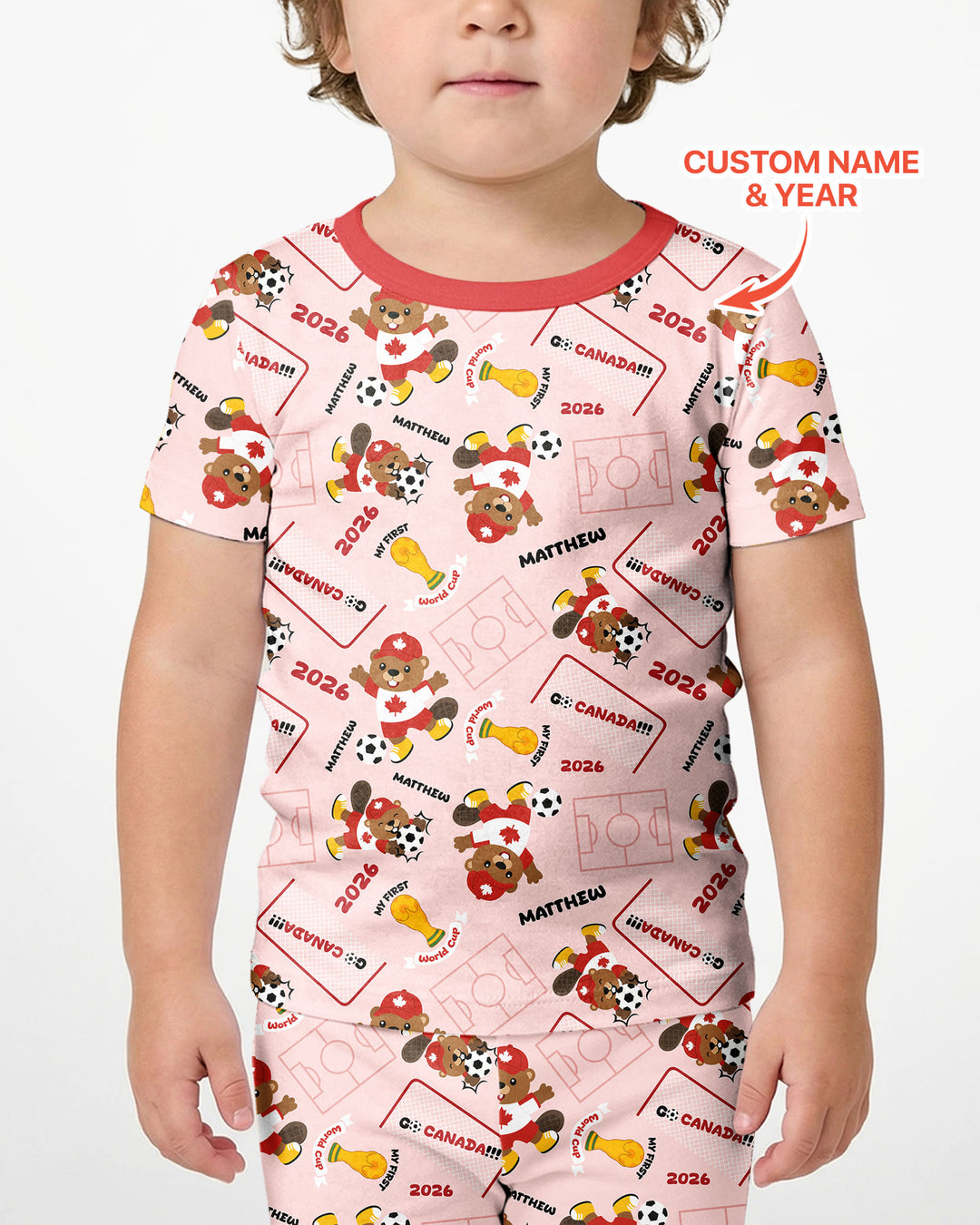 Pijama de bambú de dos piezas de manga corta con pantalón corto, plantilla personalizada